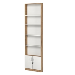 Стеллаж из ДСП с 4-мя полками 100x600 мм серии LEVEL-4 №1 (З/C - ДВП), Дуб Канзас коричневый + Белый