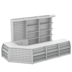 Комплект кассовой зоны с стеллажами под кофемашину большой №3, Серый