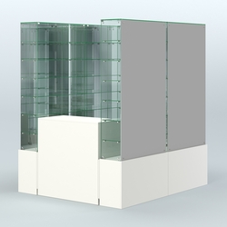 Павильон ИСТРА (глубина витрин-300мм) №1г (2, 70 кв.м), Белый