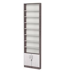 Стеллаж из ДСП с 7-ю полками 100x600 мм серии LEVEL-7 №1 (З/C - ДВП), Ясень Анкор темный + Ясень Анкор светлый