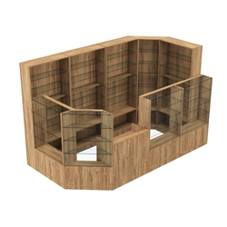 Торговый угловой островок ГРАЦИЯ №6 (открытый) (6.09 кв.м), Дуб Канзас коричневый