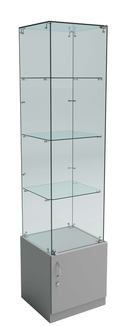 Витрина ИСТРА №6 стаканчик (задняя стенка - стекло), Серый