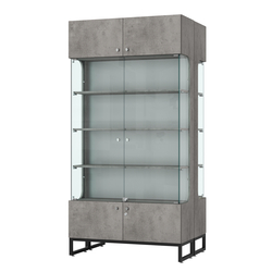 Витрина Монти №5 двусторонняя, Бетон Чикаго светло-серый F186 ST9