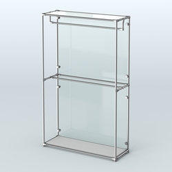 Торговая система ХРОМ (задняя стенка - стекло) 1200 мм с поручнями №1, Серый