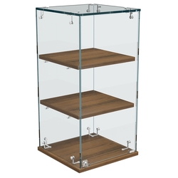 Витрина Истра настольная №21-ДП с прямыми полками из ДСП, Орех