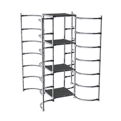 Хромированное вешало ДУГА №4-3 с полками ДСП 16 мм, Антрацит