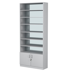 Стеллаж из ДСП с 6-ю полками 300x900 мм серии LEVEL-6 №12-2 (З/C - ЗЕРКАЛО), Серый