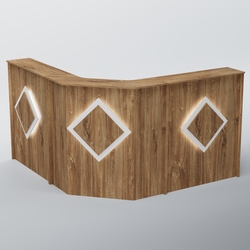 Ресепшен Г-образный РОМБ №3, Дуб Канзас коричневый