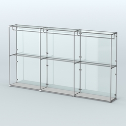 Торговая система ХРОМ (задняя стенка - стекло) 3600 мм с поручнями №1, Серый