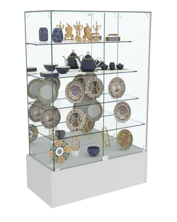 Торговый прозрачный прилавок Зеркало №305 (закрытый), Серый