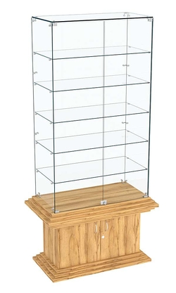Витрина широкая прозрачная с 5-ю полками КОЛОСС №505, Дуб Золотистый