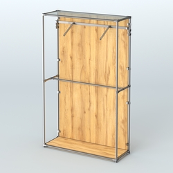 Торговая система ХРОМ (задняя стенка - ДСП) 1200 мм с поручнями №4, Дуб Золотистый