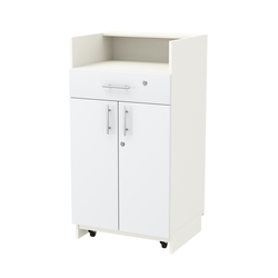 Кассовый прилавок "Диаманд" №9-600 выкатной, ЛДСП белый + МДФ белый