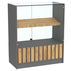 Прилавок серии "Смок" №6, Темно-Серый  + Дуб Золотистый