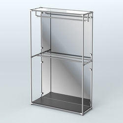 Торговая система ХРОМ (задняя стенка - зеркало) 1200 мм с поручнями №1, Черный