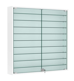 Витрина настенная №4-5А с девятью прозрачными полками, Белый