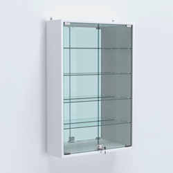 Витрина настенная №202-2А высокая с зеркалом, Белый