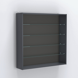 Витрина настенная №204-1Г открытая с прозрачными полками, Антрацит