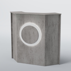 Ресепшен угловой КРУГ №2, Бетон Чикаго светло-серый F186 ST9