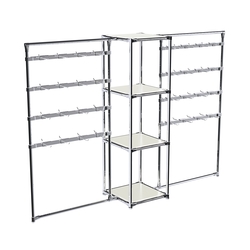 Хромированное вешало ШТАНГА №2-3 с полками ДСП 16 мм, Белый