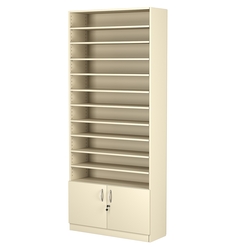 Стеллаж из ДСП с 10-ю полками 300x900 мм серии LEVEL-10 №12 (З/C - ДВП), Крем Вайс