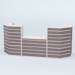 Ресепшен серии ПРАЙМ №7А со столом выдачи, Ясень Анкор светлый + Ясень Анкор темный