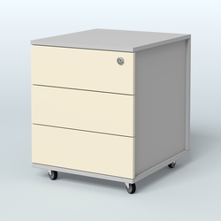 Тумба мобильная Киви, цвет белый, Серый + Крем Вайс