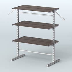 Система ЭЛЕГАНТ островная с шестью прямыми полками из ДСП №17а, Дуб Венге