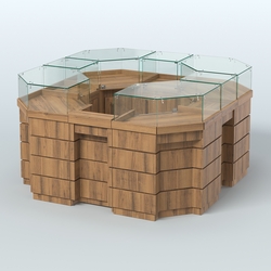 Торговый островок GOLD №2 восьмиугольный (4,04 кв.м), Орех