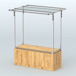 Островная торговая система ХРОМ 1200 мм с тумбами №3, Дуб Золотистый