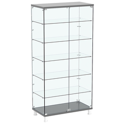 Витрина РОНДО №4-3 на ножках (задняя стенка стекло), Антрацит