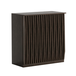 Торговый стол-прилавок широкий с планками серии ОРНАМЕНТ №20, Дуб Венге