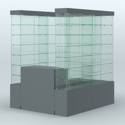 Павильон ИСТРА (глубина витрин-300мм) №1а (2, 70 кв.м), Темно-Серый