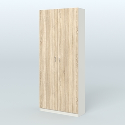 Аптечный шкаф одежды персонала для двух человек №2, Белый + Дуб Сонома