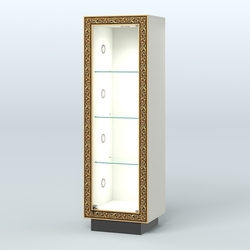 Низкая витрина с декором на цоколе НБА-1С, Белый и Черный