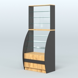 Витрина БРИЗ №1-900, Черный и Дуб Золотистый 10-U1148