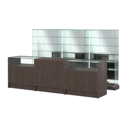 Комплект низких витрин ХП-11 и прилавков ЭК-2, Дуб Венге