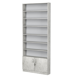 Стеллаж из ДСП с 6-ю полками 150x900 мм серии LEVEL-6 №9 (З/C - ДВП), Метрополитан Грей