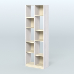 Стеллаж из ДСП серии ЛОФТ №8-1 (зеркальное отражение - Z) , Ясень Анкор светлый и Крем Вайс