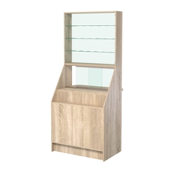 Витрина АЛМАЗ №3 окно выдачи с надставкой, Дуб сонома