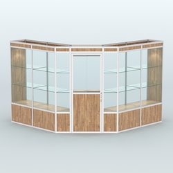 Павильон из профиля угловой №7а (9 кв.м), Дуб Канзас коричневый