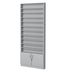 Стеллаж из ДСП с 10-ю полками 100x900 мм серии LEVEL-10 №8 (З/C - ДВП), Серый