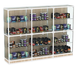 Витрина из профиля №4 (3-ех метровая) (задняя стенка - ДВП), Дуб сонома