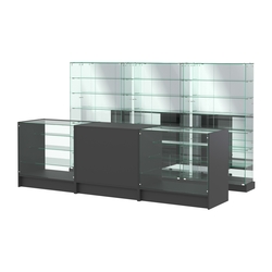 Комплект низких витрин ХП-11 и прилавков ЭК-4, Черный