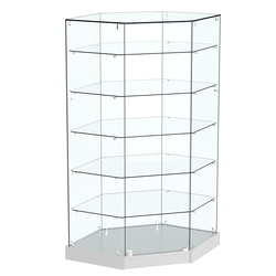 Витрина Хит продаж №513 (угловая шестигранная, закрытая, З/C - стекло), Серый