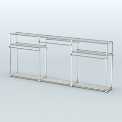 Островная торговая система ХРОМ 3600 мм с поручнями №6, Метрополитан Грей