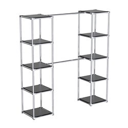 Вешало для одежды с глухими полками Мега №2-3, Черный