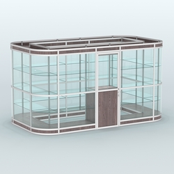 Павильон из профиля островной №4в, Ясень Анкор темный