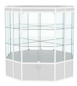 Витрина из профиля островная восьмигранная №1, Серый