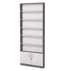 Стеллаж из ДСП с 5-ю полками 100x900 мм серии LEVEL-5 №8 (З/C - ДВП), Ясень Анкор темный + Ясень Анкор светлый